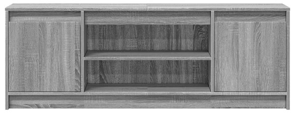 Szürke sonoma színű szerelt fa LED-es TV-szekrény 139,5x34x50cm