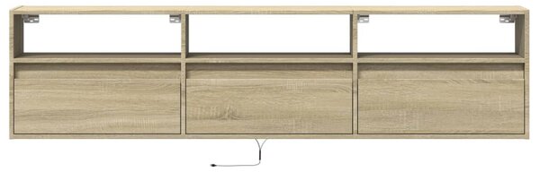 Sonoma tölgy színű falra TV-szekrény LED-del 180 x 31 x 45 cm