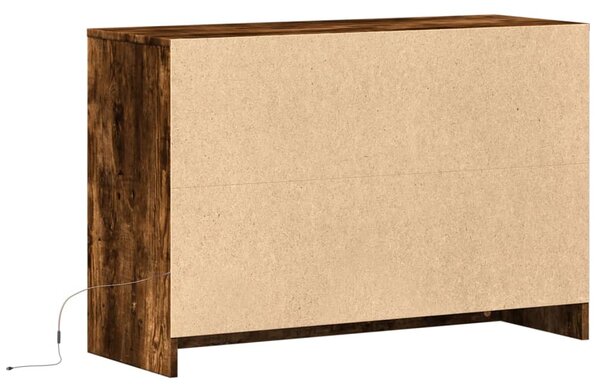 Füstös tölgy színű szerelt fa LED-es TV-szekrény 91x34x61 cm