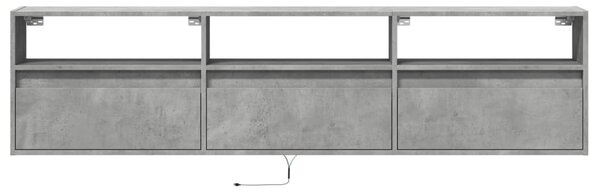 Fehér falra szerelhető TV-szekrény LED-del 180 x 31 x 45 cm