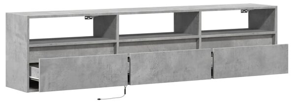 Fehér falra szerelhető TV-szekrény LED-del 180 x 31 x 45 cm