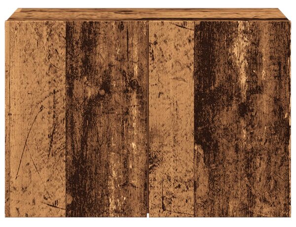 Antik fa színű falra szerelhető TV-szekrény 60 x 30 x 41 cm