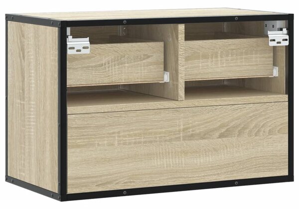 Sonoma tölgy színű szerelt fa és fém TV-szekrény 60x31x39,5 cm