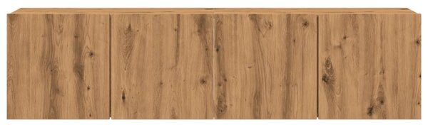 2 db kézműves tölgy falra szerelhető TV-szekrény 80x30x41 cm