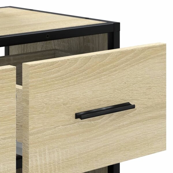 Sonoma tölgy színű szerelt fa és fém TV-szekrény 60x31x39,5 cm