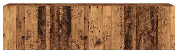 2 db antik fa színű falra szerelhető TV-szekrény 80 x 30 x 41cm