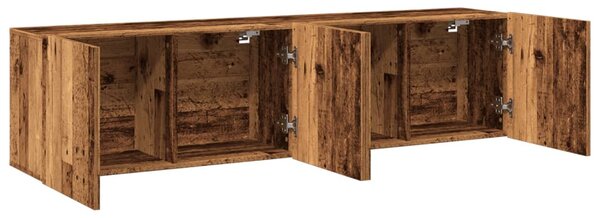 2 db antik fa színű falra szerelhető TV-szekrény 80 x 30 x 41cm