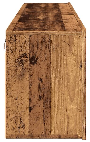 2 db antik fa színű falra szerelhető TV-szekrény 80 x 30 x 41cm