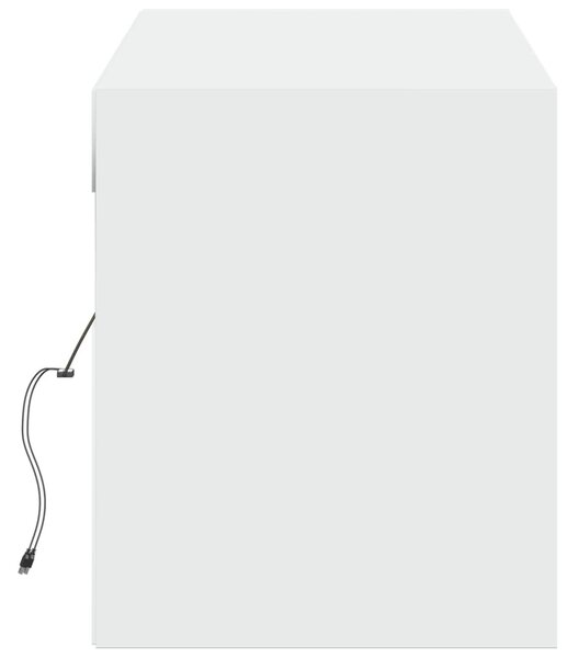 Fehér falra szerelhető TV-szekrény LED-ekkel 140 x 31 x 38 cm
