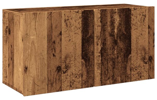 Antik fa színű falra szerelhető TV-szekrény 80 x 30 x 41 cm