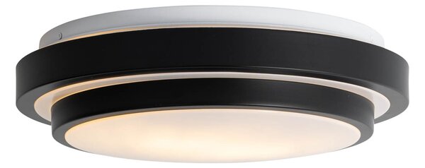 Modern mennyezeti lámpa fekete fehérrel 35 cm 2-lámpás IP44 - Walden
