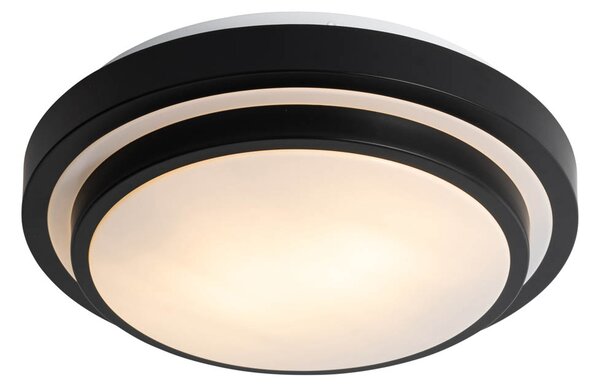 Modern mennyezeti lámpa fekete fehérrel 35 cm 2-lámpás IP44 - Walden