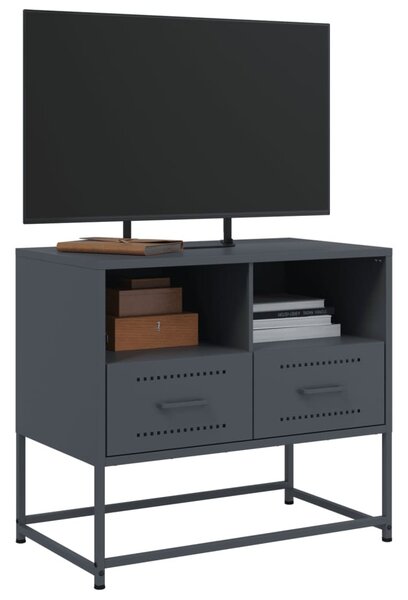 Antracitszürke acél TV-szekrény 68 x 39 x 60,5 cm