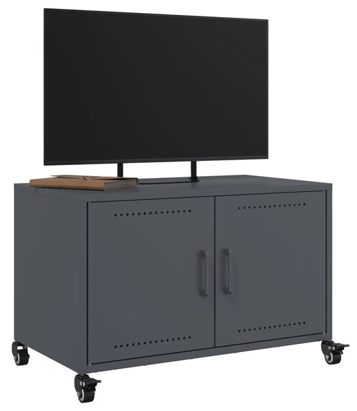 Antracitszürke acél TV-szekrény 68 x 39 x 43,5 cm
