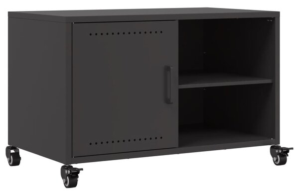 Fekete acél TV-szekrény 68 x 39 x 43,5 cm