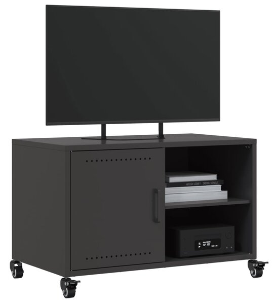 Fekete acél TV-szekrény 68 x 39 x 43,5 cm