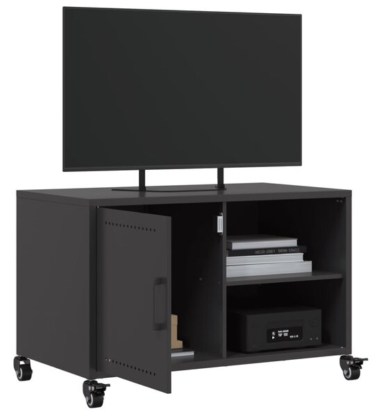 Fekete acél TV-szekrény 68 x 39 x 43,5 cm