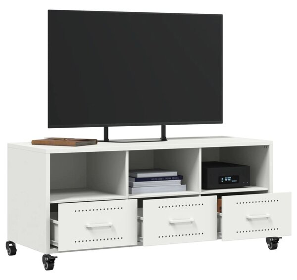 Fehér acél TV-szekrény 100,5 x 39 x 43,5 cm