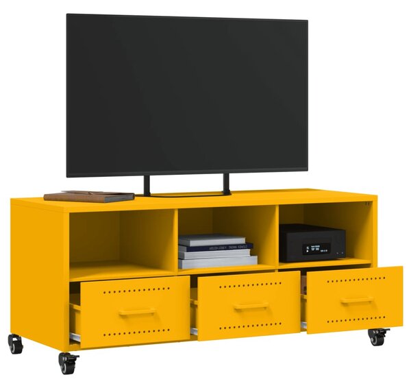Mustársárga acél TV-szekrény 100,5 x 39 x 43,5 cm