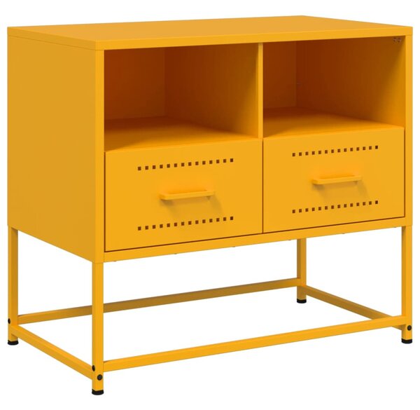 Mustársárga acél TV-szekrény 68 x 39 x 60,5 cm