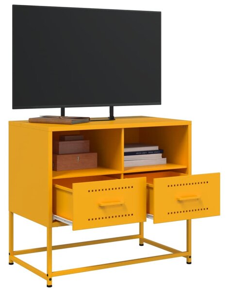 Mustársárga acél TV-szekrény 68 x 39 x 60,5 cm