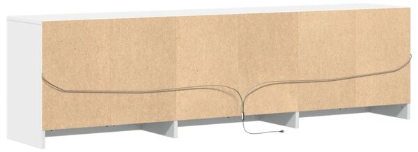 Fehér szerelt fa TV-szekrény LED-ekkel 180 x 34 x 50 cm