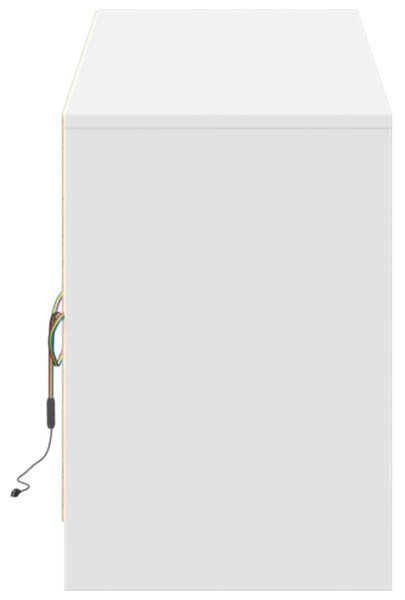 Fehér szerelt fa TV-szekrény LED-ekkel 180 x 34 x 50 cm