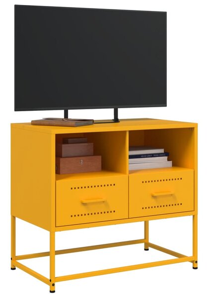 Mustársárga acél TV-szekrény 68 x 39 x 60,5 cm
