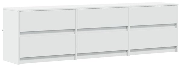 Fehér szerelt fa TV-szekrény LED-ekkel 180 x 34 x 50 cm