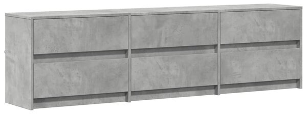 Betonszürke szerelt fa TV-szekrény LED-ekkel 180 x 34 x 50 cm