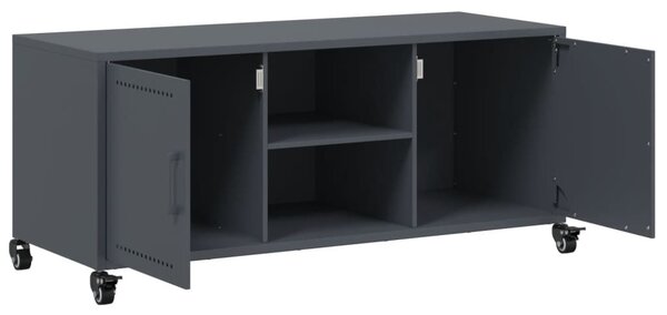 Antracitszürke acél TV-szekrény 100,5 x 39 x 43,5 cm