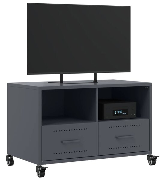 Antracitszürke acél TV-szekrény 68 x 39 x 43,5 cm