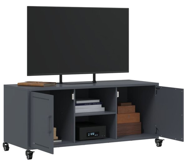 Antracitszürke acél TV-szekrény 100,5 x 39 x 43,5 cm