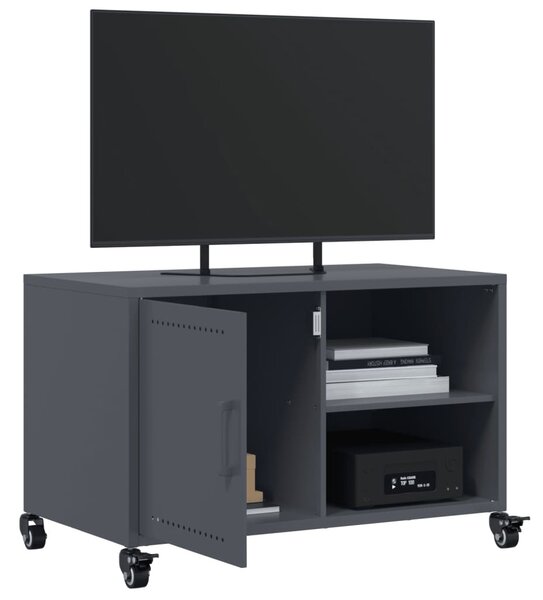 Antracitszürke acél TV-szekrény 68 x 39 x 43,5 cm