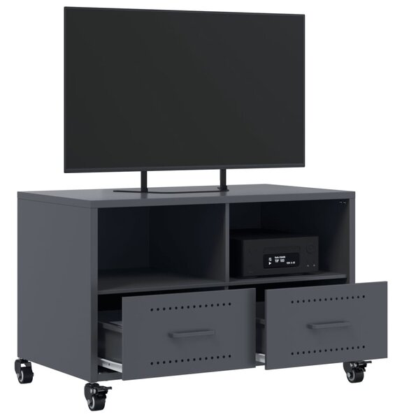 Antracitszürke acél TV-szekrény 68 x 39 x 43,5 cm