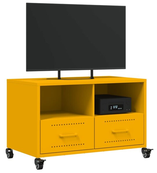 Mustársárga acél TV-szekrény 68 x 39 x 43,5 cm
