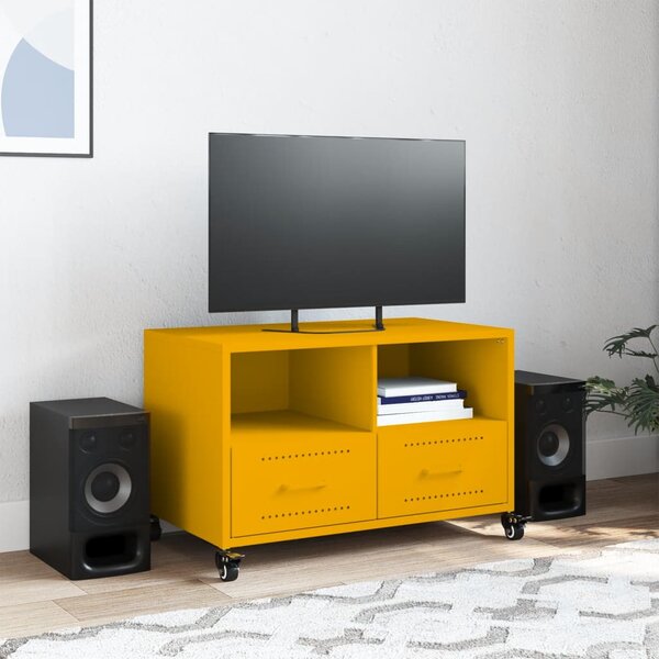 Mustársárga acél TV-szekrény 68 x 39 x 43,5 cm