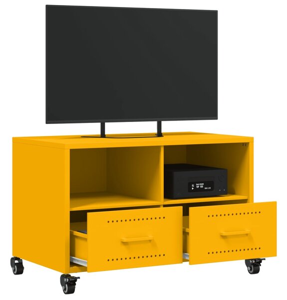 Mustársárga acél TV-szekrény 68 x 39 x 43,5 cm