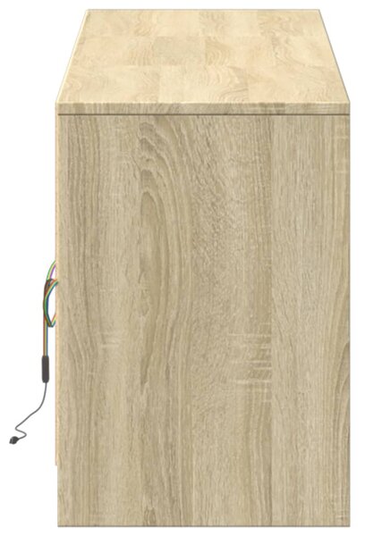 Sonoma tölgy színű szerelt fa LED-es TV-szekrény 180x34x50 cm