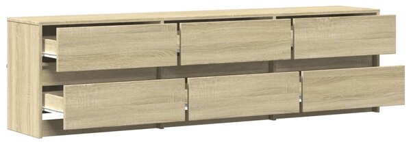 Sonoma tölgy színű szerelt fa LED-es TV-szekrény 180x34x50 cm
