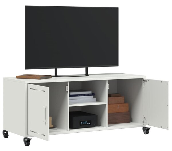 Fehér acél TV-szekrény 100,5 x 39 x 43,5 cm
