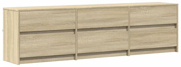 Sonoma tölgy színű szerelt fa LED-es TV-szekrény 180x34x50 cm