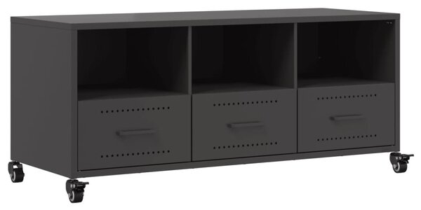 Fekete acél TV-szekrény 100,5 x 39 x 43,5 cm