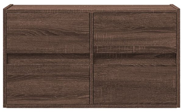 Barna tölgyszínű fali TV-szekrény LED-del 80 x 31 x 45 cm