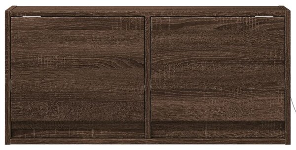 Barna tölgyszínű fali TV-szekrény LED-del 80x31x35 cm