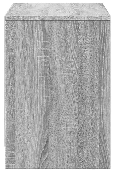 Szürke sonoma színű szerelt fa LED-es TV-szekrény 100x34x50 cm