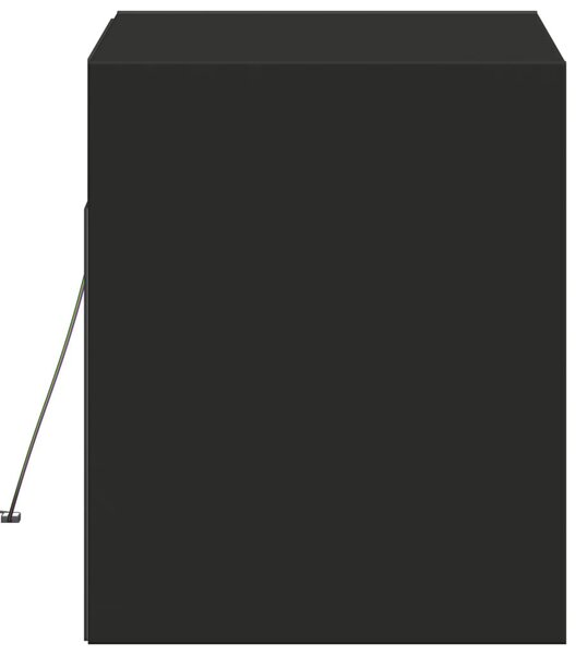 Fekete fali TV-szekrény LED-világítással 80x31x35 cm