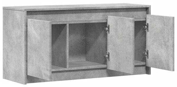 Betonszürke szerelt fa TV-szekrény LED-ekkel 100 x 34 x 50 cm