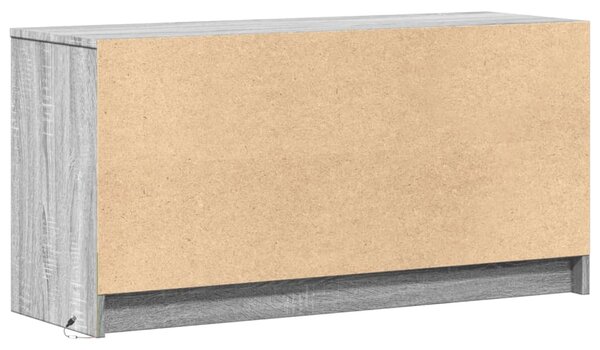 Szürke sonoma színű szerelt fa LED-es TV-szekrény 100x34x50 cm