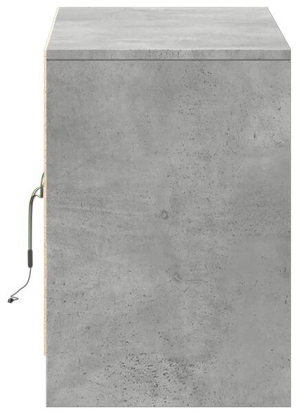 Betonszürke szerelt fa TV-szekrény LED-ekkel 100 x 34 x 50 cm